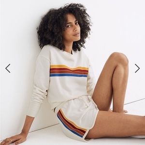 Madewell Rainbow-Inset Crop Sweatshirt